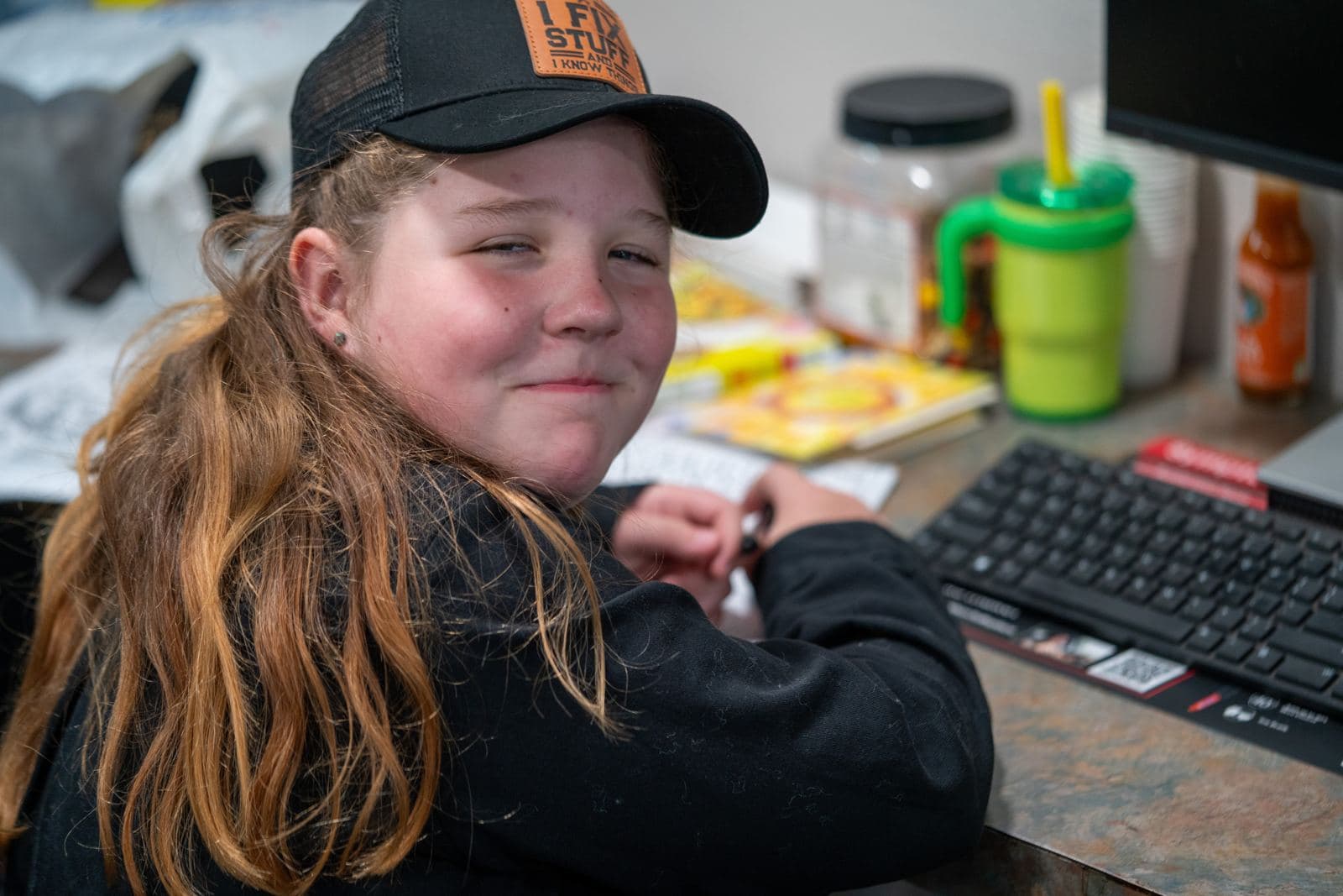 Service advisor smiling at the front desk