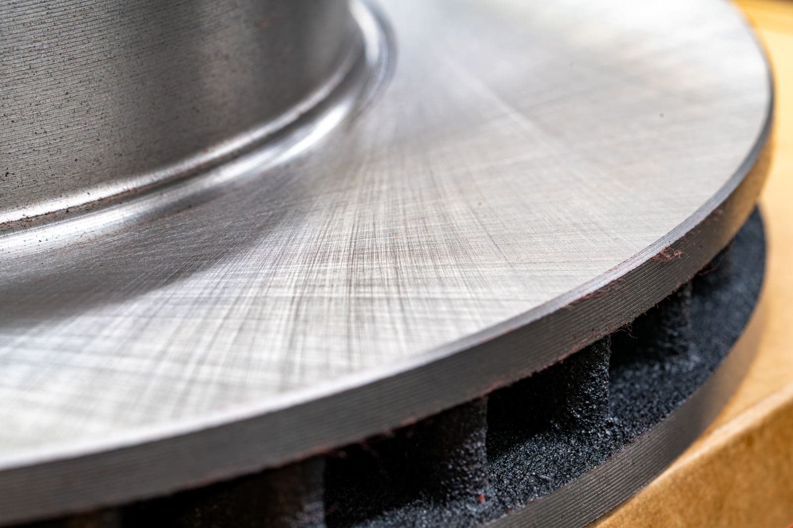 New brake rotor close-up